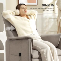 HOMCOM Fotoliu Reclinabil de Living Electric cu Suport pentru Picioare Maro(m-8)