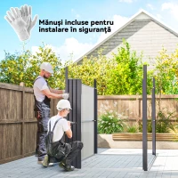 Outsunny Magazie de Grădină cu Luminator Superior din Acril și Orificii de Drenaj, 162x259x201 cm, Gri Închis(m-8)