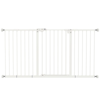 PawHut Barreira de Segurança Extensível para Portas e Escadas com Fechamento Automático e Sistema de Duplo Bloqueio 74-147,5x76,2 cm Branco