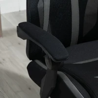 Vinsetto Mesh Office Chair Desk Task Computer Recliner with Footrest, Lumbar Back Support, Swivel Wheels, Adjustable Height for Home, Black Grey(m-10)