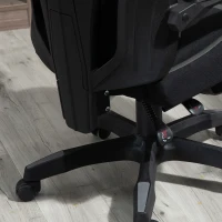 Vinsetto Mesh Office Chair Desk Task Computer Recliner with Footrest, Lumbar Back Support, Swivel Wheels, Adjustable Height for Home, Black Grey(m-11)