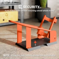 HOMCOM Motorcycle Wheel Chock, 816.5 kg Capacity Heavy Duty Steel Motorcycle Front Wheel Chock Holder with 3 Height Adjustable Holes, Fits 381-533.4 mm Wheels, Orange(m-7)