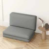 HOMCOM 2-in-1 faltbarer Relaxsessel, Gästematratze, teilbar, 120 cm breit, Hellgrau(m-8)