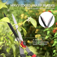 Outsunny Garden Shears, 63.5 cm Heavy Duty Hedge Shears with Razor-Sharp Blades, Comfort Grip and Tension Adjuster for Hedges, Shrubs and Bushes, Easy Cutting and Trimming(m-4)