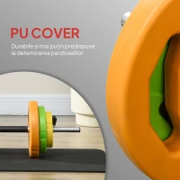 HOMCOM Set Halteră și Discuri 20 kg cu 6 Greutăți, Multicolor(m-5)