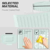 HOMCOM Dual Kitchen Bin, 2 x 20L Double Bin for Recycling and Waste, Fingerprint-proof Pedal Bin with Soft-Close Lid, Removable Inner Buckets, Green(m-6)