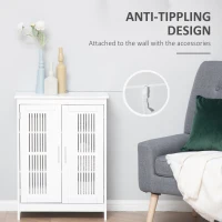 kleankin Modern Bathroom Floor Cabinet - White(m-7)