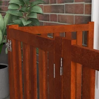 PawHut Barrière de sécurité chien pliable double face en bois, 4 panneaux avec porte, pieds de support, 205 x 60 cm, marron(m-9)