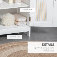 kleankin Modern Bathroom Floor Cabinet - White(m-6)