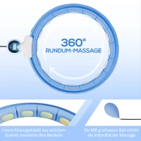 SPORTNOW Smart Hula Hoop Reifen Erwachsene mit Gewicht Kugel Zähler 16 Knoten (76-113cm) Hellblau(m-4)