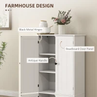 HOMCOM Bufet de Bucătărie cu 4 Uși și 2 Dulapuri și Raft Reglabil, Alb(m-5)