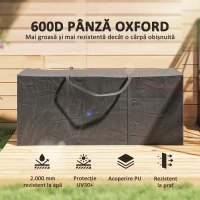 Outsunny Geantă de Depozitare 720L cu Fermoar Dublu și Mânere din Poliester Neagră(m-4)