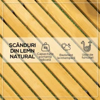 Outsunny Pasarelă pentru Grădină cu Șipci Rulabile și Semi-Flexibile, 185x60 cm, Galben(m-5)