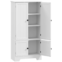 HOMCOM Bufet de bucătărie cu 4 uși, 2 dulapuri și raft reglabil, 58,2x30x123 cm, alb