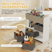 AIYAPLAY Mobilier pentru Copii 3-8 Ani cu 2 Scaune și Masă Gri și Alb(m-6)