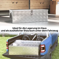 HOMCOM Gerätekasten, Werkzeugkiste, mit Schloss, zwei Tragegriffe, Aluminium, 76 x 33 x 25 cm(m-5)