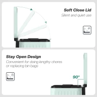 HOMCOM Dual Kitchen Bin, 2 x 20L Double Bin for Recycling and Waste, Fingerprint-proof Pedal Bin with Soft-Close Lid, Removable Inner Buckets, Green(m-5)