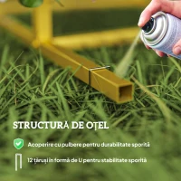 Outsunny Set de 3 Arcade de Grădină pentru Nunți, 120x40x220 cm, Auriu(m-5)