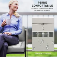 Outsunny Set de Exterior din Ratan cu Canapea, 2 Fotolii și Măsuță cu Blat de Sticlă Gri(m-6)