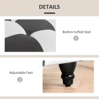 HOMCOM Storage Ottoman, Storage Bench with Wood Legs, Footstool, Footrest with Velvet Surface for Bedroom, Hallway, Living Room, 114 x 47 x 47 cm, Dark Grey and White(m-6)