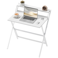 HOMCOM Klappbarer Schreibtisch 75,5 x 50 cm mit Ablagefach für Schlafzimmer, kleine Räume, Weiß