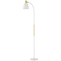 HOMCOM Stehlampe für das Wohnzimmer verstellbar in der Höhe 127-160 cm mit Schalter, E27-Fassung, Weiß