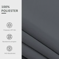 Outsunny Material de Înlocuire Cort de Soare Retractabil 3x2.5m în Poliester Anti UV 50+, Grădină, Gri(m-5)