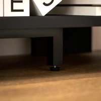 HOMCOM Corner TV Stand with 2 Open Shelves for 47 Inch TV - Black(m-9)