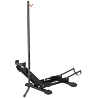 SPORTNOW Rastrelliera per Bici Regolabile con Tubo di Supporto, in Acciaio e Plastica, 75x41x71-81 cm, Nero(m-10)