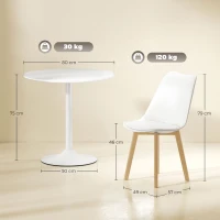 HOMCOM Five-Piece Modern Dining Set - White(m-3)