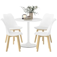 HOMCOM Five-Piece Modern Dining Set - White(m-10)