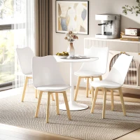 HOMCOM Five-Piece Modern Dining Set - White(m-2)