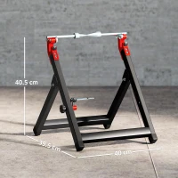 HOMCOM Foldable Motorcycle Wheel Balancer Truing Stand with Spoke Wrench, Steel Bike Tyre Rim Balancing Stand with Aluminium Shaft, Fits Wheels up to 23" in Diameter, 5" in Width, Black(m-3)