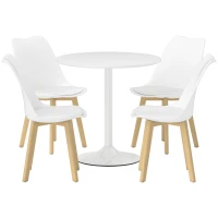 HOMCOM Five-Piece Modern Dining Set - White(m-1)