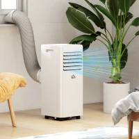 HOMCOM Mobiles Klimagerät 9000 BTU/H 3-in-1 Kühlung, Lüfter, Entfeuchtung, 24-Stunden-Timer-Fernbedienung, Weiß(m-5)
