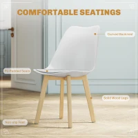 HOMCOM Five-Piece Modern Dining Set - White(m-7)