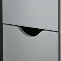 kleankin Colonna Bagno con 2 Ripiani e 2 Armadietti, in Legno, 15.2x29.8x118 cm, Bianco e Grigio(m-7)