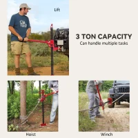 HOMCOM 3 Tonne Farm Jack, 33" High Lift Jack for 4x4 Tractors Trucks Agricultural Lifting, Red(m-4)