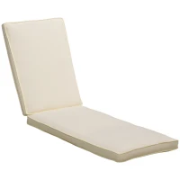Outsunny Sonnenliegenkissen Liegenmatratze für den Außenbereich Outdoor-Kissen für Sonnenbad 188 x 53 x 8 cm Creme(m-1)
