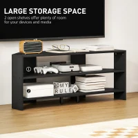 HOMCOM Corner TV Stand with 2 Open Shelves for 47 Inch TV - Black(m-5)