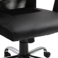 Vinsetto Bürostuhl Drehstuhl höhenverstellbar Chefsessel Schreibtischstuhl ergonomisch PU schwarz 66 x 73 x 108-118 cm(m-10)