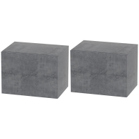 HOMCOM Set von 2 modernen und platzsparenden hängenden Nachttischen mit 2 Schubladen, 40x29x30 cm, Grau Zement