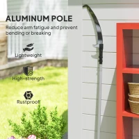 Outsunny Manual Pole Saw, 1.8-2.9 m Extendable Tree Pruner, Tree Lopper Long Reach Telescopic with Extendable Handle & 40 cm Saw for Tree Trimming(m-6)