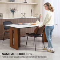 HOMCOM Lot de 2 chaises de salle à manger, style rétro classique, cadre en bois courbé, pour salon, chambre, cuisine, noir(m-6)