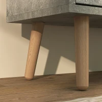 HOMCOM Schuhschrank mit 4 klappbaren Schubladen auf 2 Ebenen für 16 Paar, aus Holz, 95x26x95 cm, Grau(m-4)