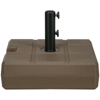 Outsunny Baseständer für Gartenschirme, Befüllbar mit Griff aus HDPE und Stahl, 49x49x36,5 cm, Braun
