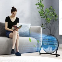HOMCOM Tragbarer elektrischer Tischventilator mit 3 Geschwindigkeiten und einstellbarer Neigung von 120° leistungsstarker Luftstrom Schwarz(m-4)