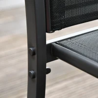 Outsunny Garten-Loungeset, 4-teilig mit 1 Tisch, 2 Gartenstühlen und 1 Bank aus Metall, Schwarz(m-4)