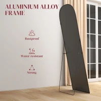 HOMCOM 165cm Aluminium Frame Standing Mirror - Black(m-6)