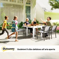 Outsunny Ausziehbarer Gartentisch 80-160 cm für 4-6 Personen, Weiß(m-4)